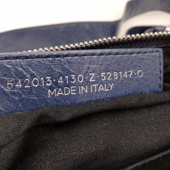 $1569 Authentic BALENCIAGA Made in ITALY Unisex Blue Leather Waist Sling Bag - Picture 4 of 12